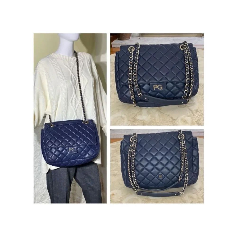 Purificación García Quilted Lambskin Leather Chain Strap Shoulder Bag